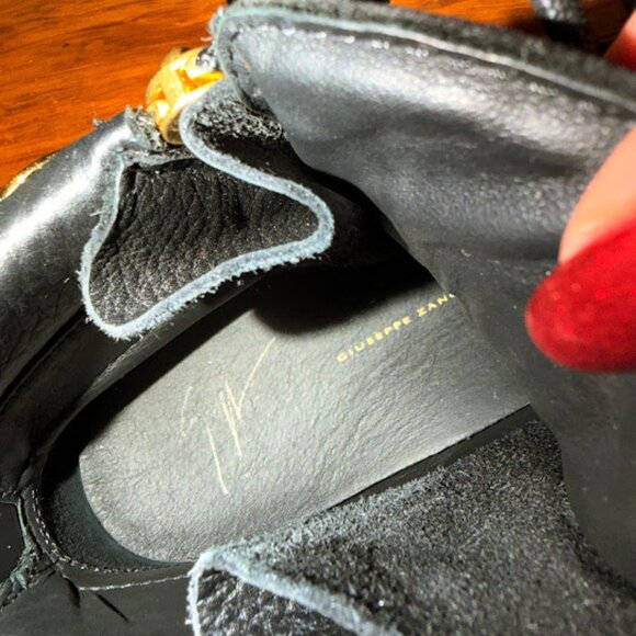 Giuseppe Zanotti Black Leather Eagle High Top Sneakers EUC - Picture 11 of 13